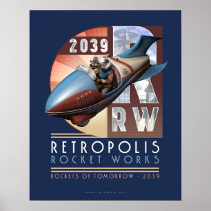 Retropolis Rocket bearbeitet Plakat (16x20")