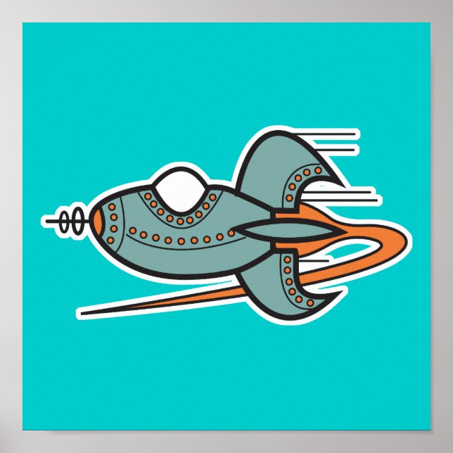 Retrorakete Poster (Vorne)