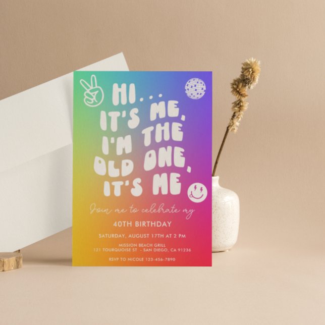 Retro's Me I'm the Old One any Age Birthday Einladung (Von Creator hochgeladen)