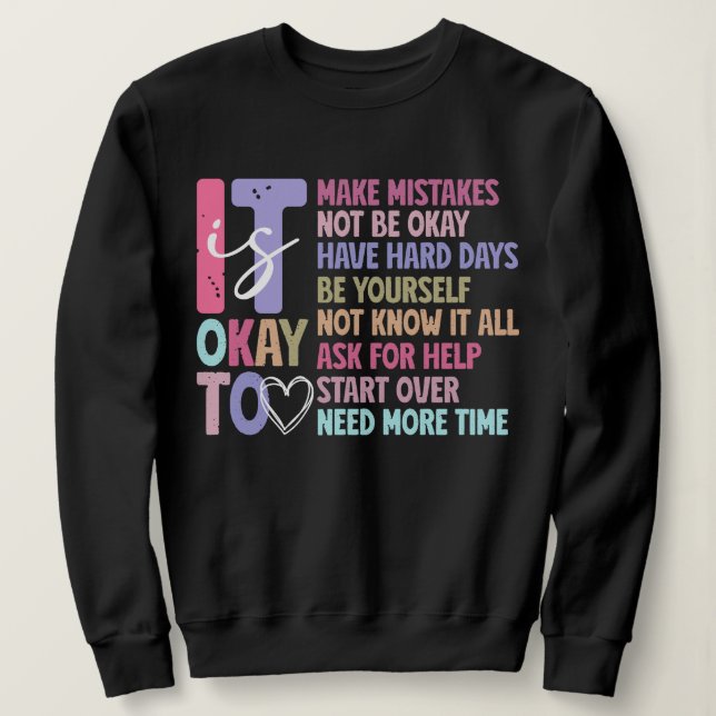 Retro's okay Sweatshirt für psychische Gesundheit (Design vorne)