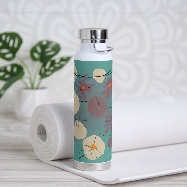 Retrosa und weiße Blume Trinkflasche (Yoga)