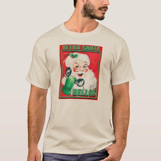 RetroSantaHello-MensHanesNanoTee T-Shirt (Vorderseite)
