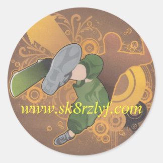 Retrosk8 001, www.sk8rzlyf.com runder aufkleber