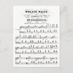 Retrostaves aus Musiknoten (Vintag Walzer) Postkarte