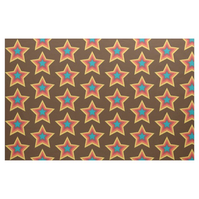 Retrostil 70er-Sternmuster Stoff (Fat Quarter (45,7 x 55,9 cm))