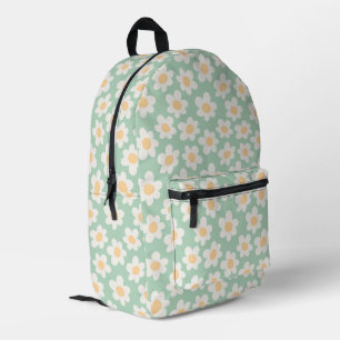 Retrostil blüht auf grünem Hintergrund Bedruckter Rucksack
