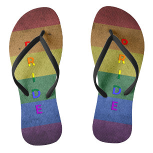 Retrostil des LGBT-Regenbogendrucks Flip Flops