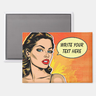 Retrostil für Frauen individuell anpassbar Magnet