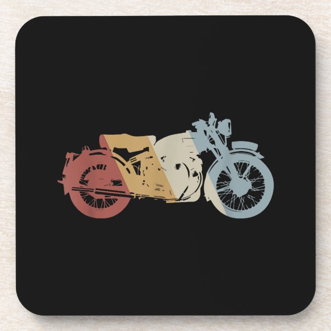 Retrostil für Motorräder Vintag Getränkeuntersetzer (Vorderseite)