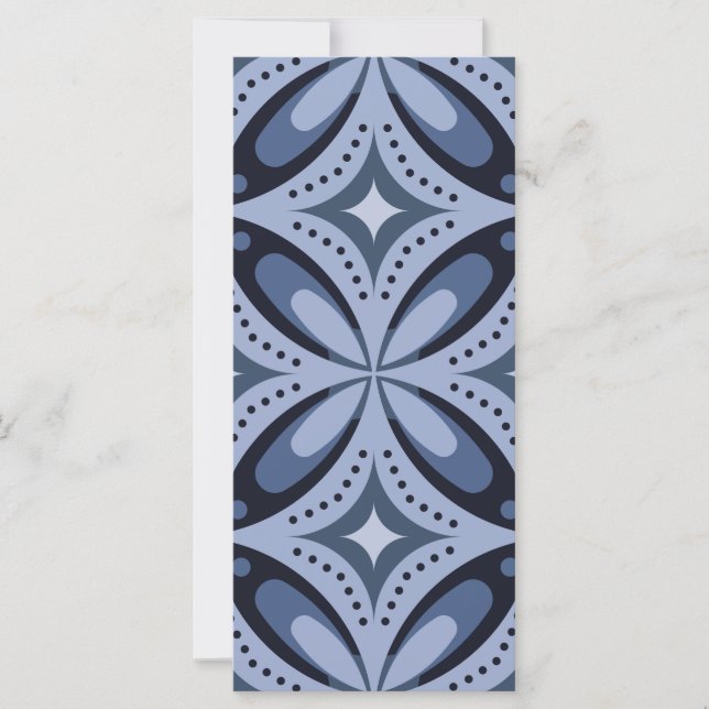 Retrostil mit blauem geometrischem Muster Karte (Vorderseite)