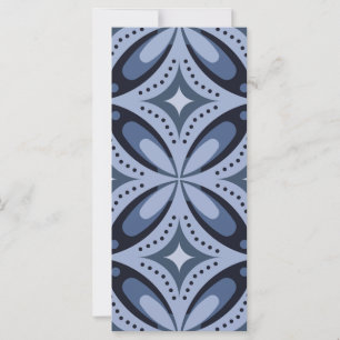 Retrostil mit blauem geometrischem Muster Karte