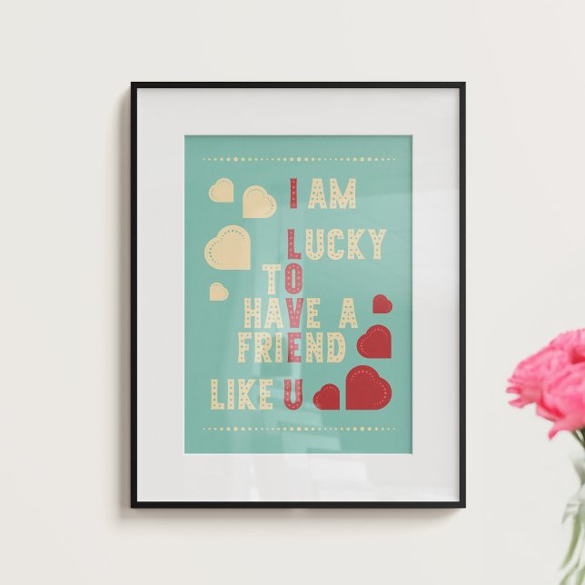 Retrostilisierte Typografie mit Herzformen. Poster (Von Creator hochgeladen)