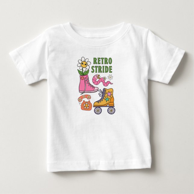 Retrostreifen Baby T-shirt (Vorderseite)