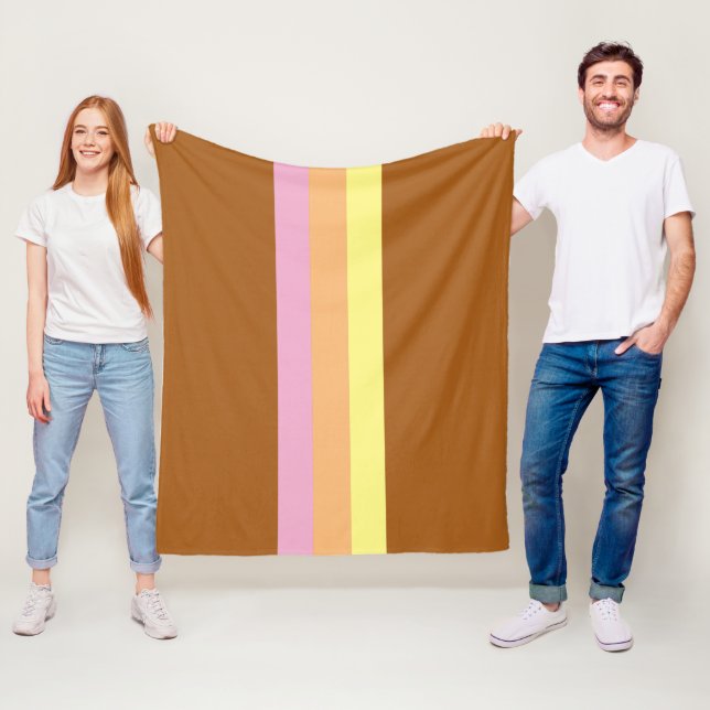 Retrostreifen-Fußleiste (Orange Multi) Fleecedecke (Beispiel)