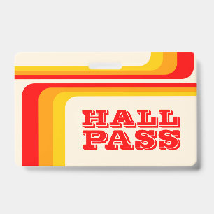 Retrostreifen-Hallpass für LehrerInnen Abzeichen Ausweis