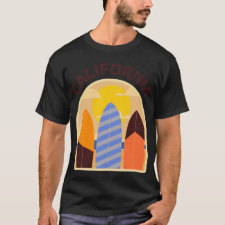 RetroStyle California Surfboards Marine Text T-Shirt