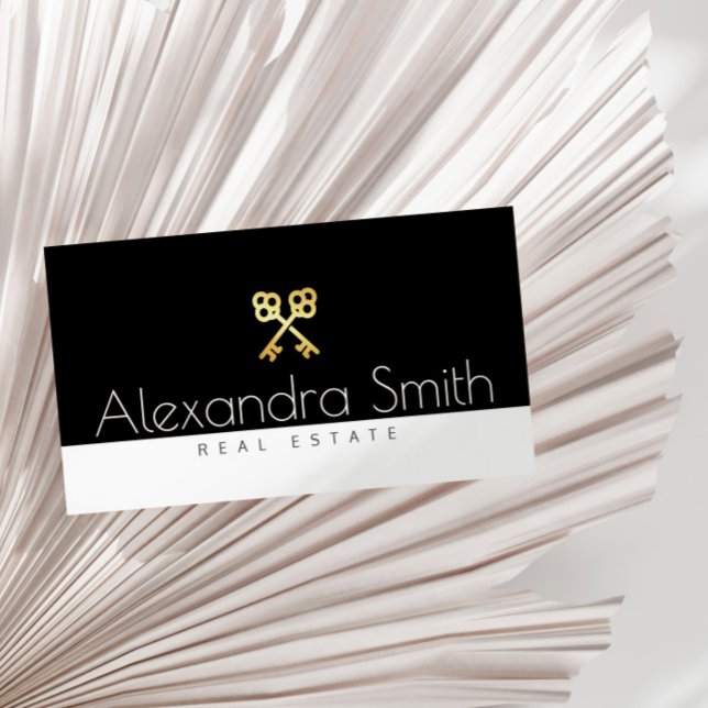 Retrotasten aus schwarzem Gold, reales Anwesen Visitenkarte (Von Creator hochgeladen)