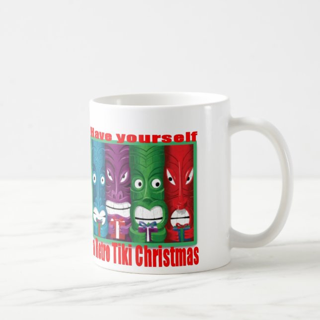 RetroTikiChristmasHeads-ClassicWhiteMug 11oz Kaffeetasse (Rechts)