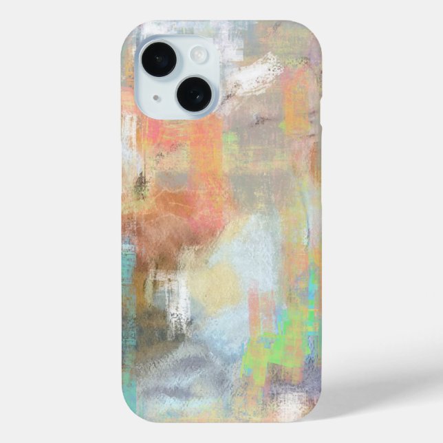 Retrovibe, gelb,pfirsichfarben,taupe,grau,cyan pai Case-Mate iPhone hülle (Rückseite)