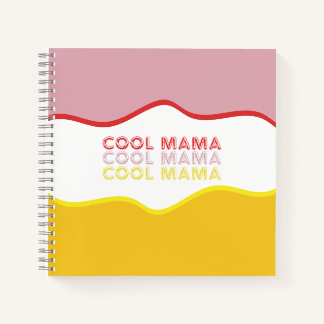 Retrovibes "Cool Mama" Notizbuch (Vorderseite)