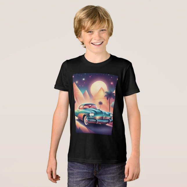 Retrowagen in Shirt-Design Tri-Blend Shirt (Vorderseite voll)