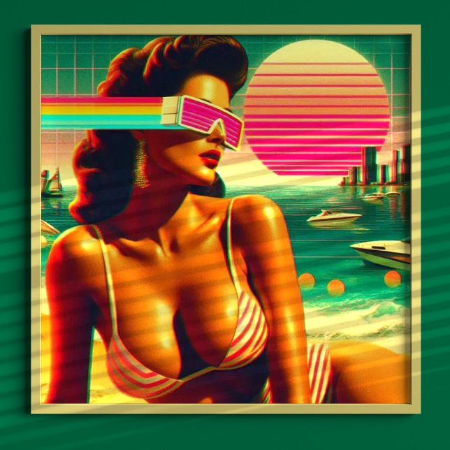 Retrowave 80er Woman Poster (Von Creator hochgeladen)