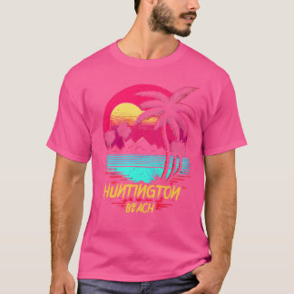 Retrowave Beach Huntington Beach T-Shirt