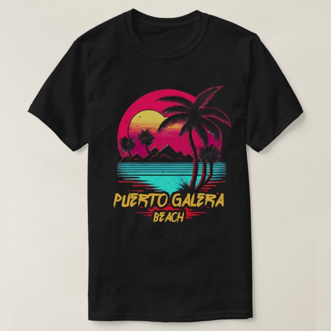 Retrowave Beach Puerto Galera Beach T-Shirt (Design vorne)