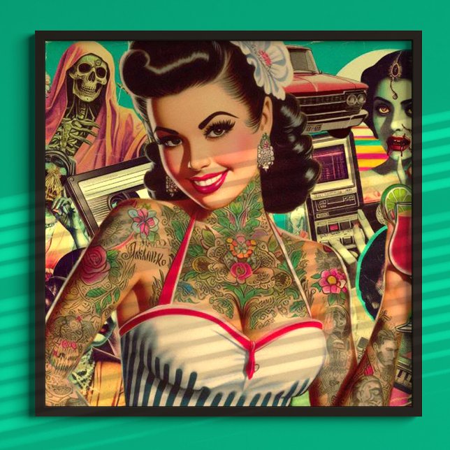Retrowave-Button-Up-Collage Poster (Von Creator hochgeladen)