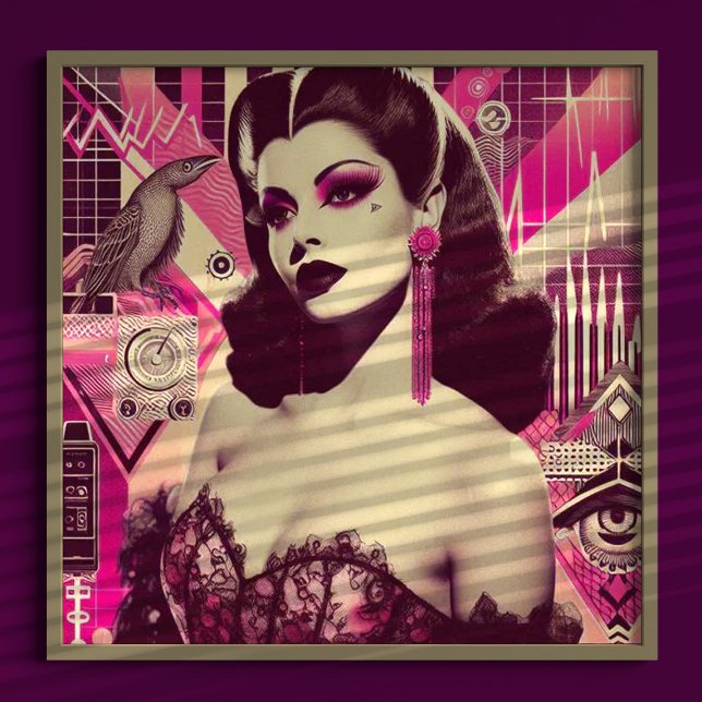 Retrowave-Button-Up-Collage Poster (Von Creator hochgeladen)