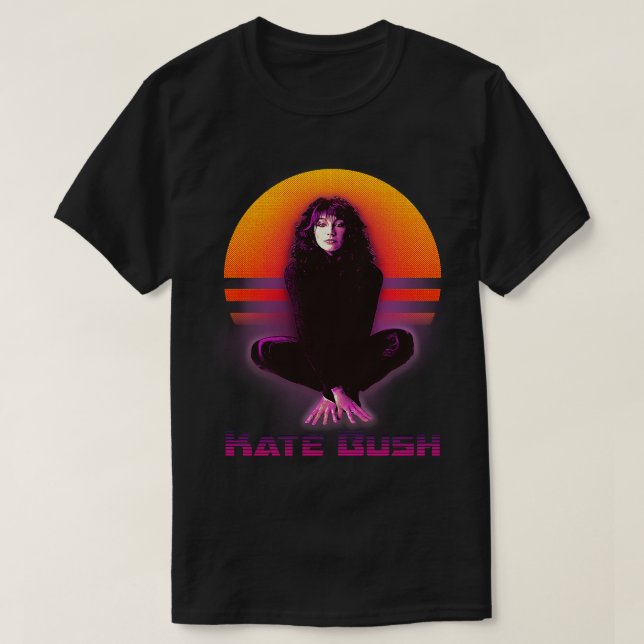 Retrowave Kate Bush Fanart Design T-Shirt (Design vorne)