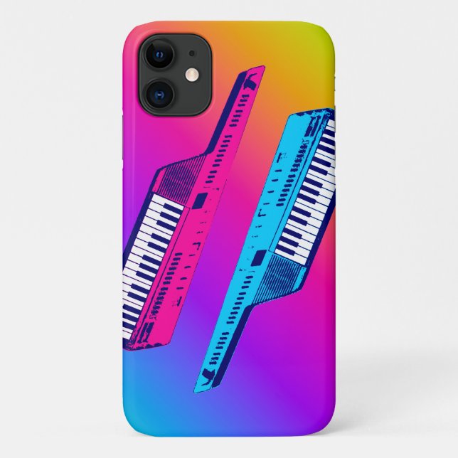 RETROWAVE KEYTARS-SYNTHESIZER Case-Mate iPhone HÜLLE (Rückseite)