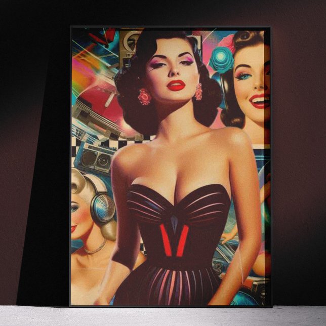 Retrowave Pin-up Collage Poster (Von Creator hochgeladen)