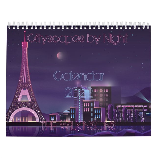 Retrowave Synthwave Cityscapes bis Night 2022 Kalender (Titelbild)