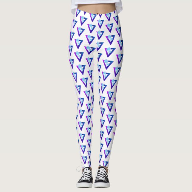 RETROWAVE SYNTHWAVE PALM BÄUME TRIANGLE LEGGINGS (Vorderseite)