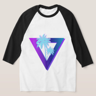 RETROWAVE SYNTHWAVE PALMEN TRIANGLE RAGLAN T-Shirt