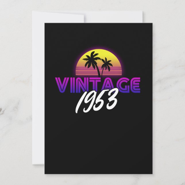 Retrowave Vintag 1953 Geburtstagsgeschenkidee Einladung (Vorderseite)