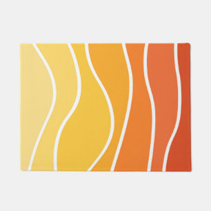 Retrowelle in Gelb und Orange Fußmatte