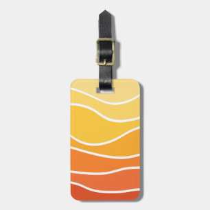 Retrowelle in Gelb und Orange Gepäckanhänger