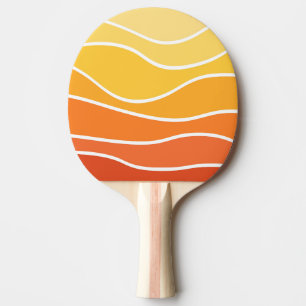 Retrowelle in Gelb und Orange Tischtennis Schläger