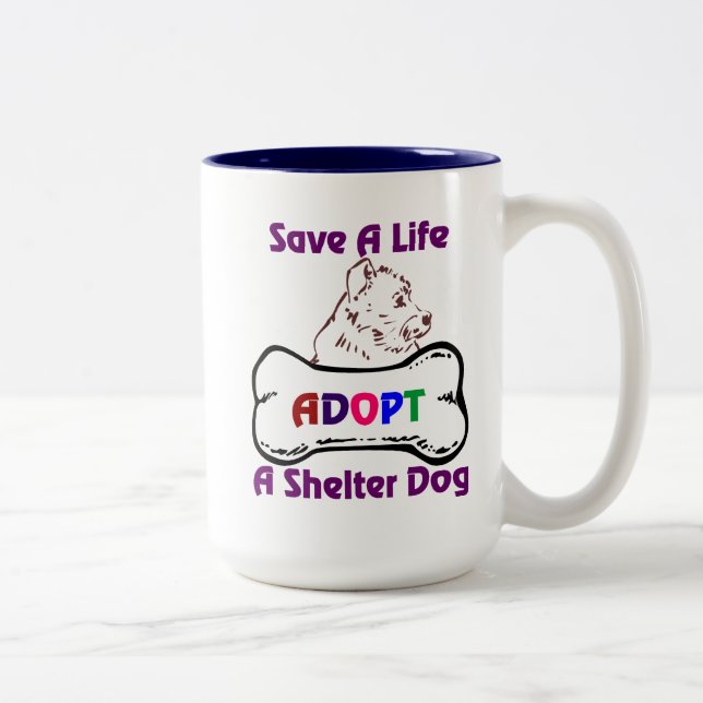 Rett A Life Adoptier A Shelter Hund Tasse (Rechts)