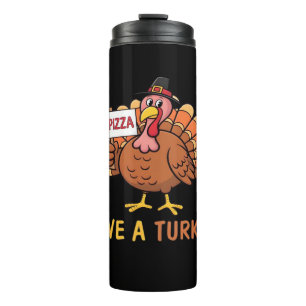 Rett A Turkey Eat Pizza Funny Erntedank Classic Thermosbecher