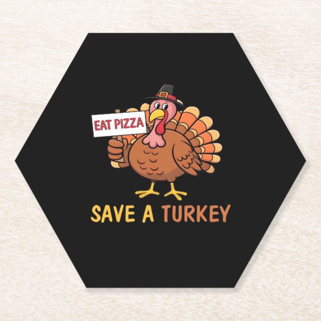Rett A Turkey Eat Pizza Funny Erntedank Classic Untersetzer (Vorderseite)