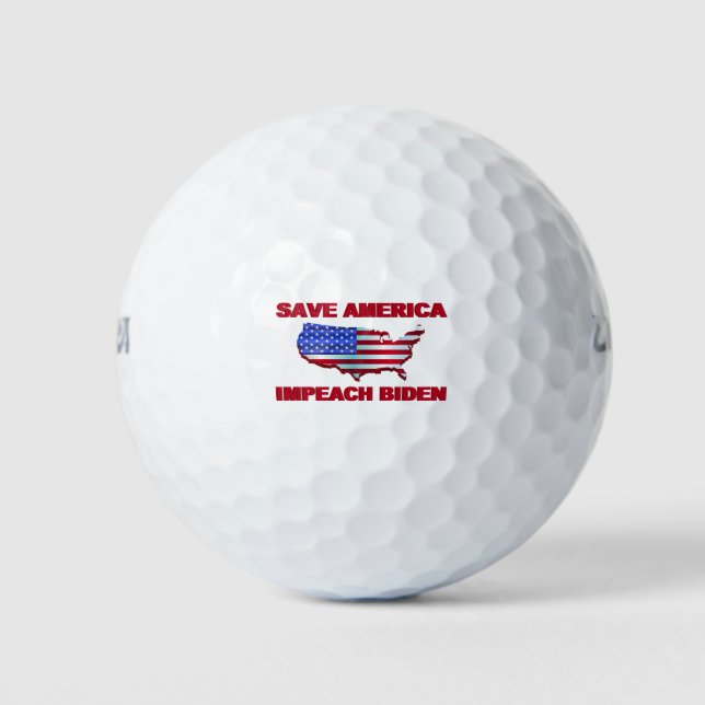 Rett America Impeach Biden Golfball (Vorderseite)