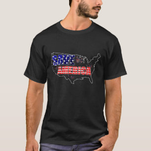 Rett America USA Flag Map Land 4. Juli T-Shirt