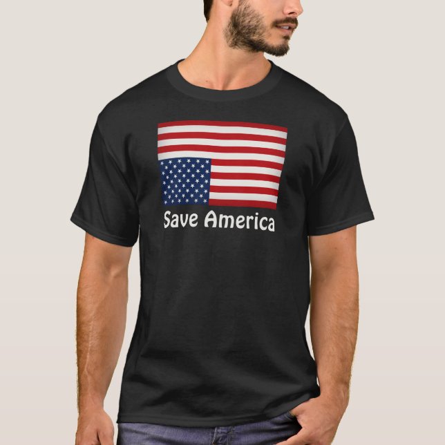 Rett Amerika auf den Kopf - amerikanischer Flag-Pr T-Shirt (Vorderseite)