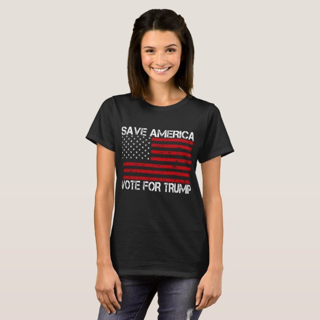 Rett Amerika für Trump T-Shirt (Vorne ganz)
