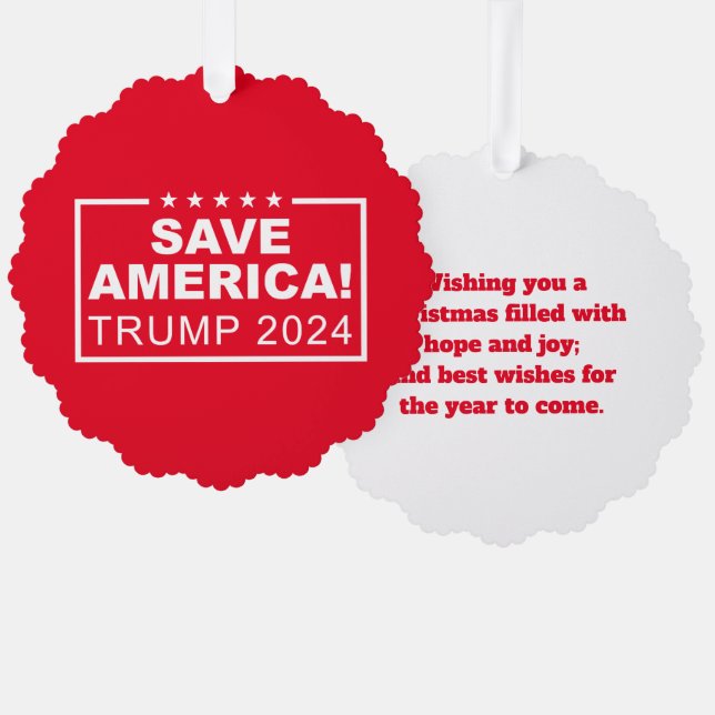 Rett Amerika Trump 2024 Ornament Karte (Vorderseite/Rückseite)