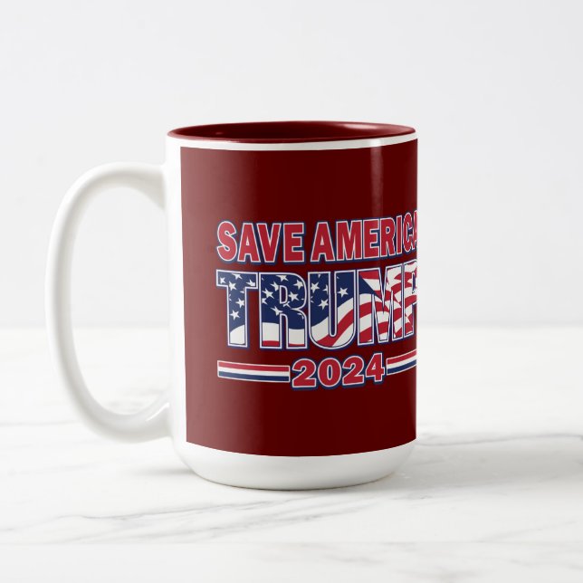 Rett Amerika Trump 2024 Zweifarbige Tasse (Links)