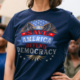 Rett Amerika verteidigt Demokratie T-Shirt